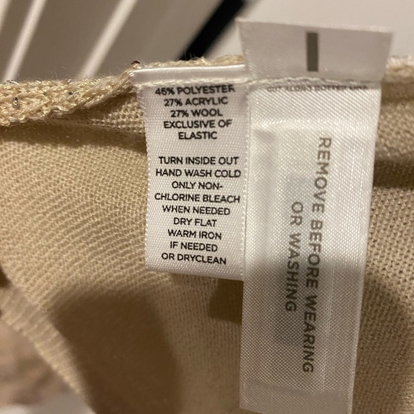 Loft soft gold sweater with sparkles on front.  Great for the holidays.  Size m. - Picture 4 of 4